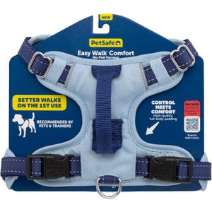 PetSafe Easy Walk Comfort No-Pull Dog Harness - Better Walk Training Harness - Full Body Padded Design - Durable Fabric - 5 Point Adjustable Fit - Everyday Leash Training - Blue - X-Small