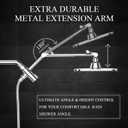 Veken Wide High Pressure Rain Shower Head with Handheld, Handheld Shower Heads with Multi Spray Modes, Rainfall Combo with 15" Metal Extension Arm,Detachable Dual Shower, Bathroom Decor,Chrome Silver