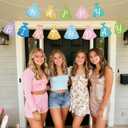 Princess Birthday Banner, Pre-Strung Glitter Happy Birthday Garland Bunting for Girls Coquette Princess Party Supplies Baby Shower Decorations