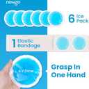 NEWGO Small Ice Packs for Injuries, 6 Pack Round Ice Packs for Face, FSA Eligible, Hot Cold Pack Circular Cold Compress with Cloth Backing & Sleeve for Pain Relief, Toothaches