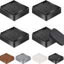 Furniture Risers Bed Risers Heavy Duty 1 inch, 2 inch, 3 inch, 4 inch, L Shaped Adjustable Bed Lifts Riser for Desk Legs Table Couch Sofa Chair Refrigerator Washing Machine (1 Inch, Black, 4 Pack )