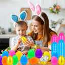100 PCS 3" Large Plastic Easter Eggs with 6 Golden Eggs, Empty Fillable Colorful Eggs for Kids Easter Egg Hunt Classroom Prizes Basket Stuffers Easter Party Favors