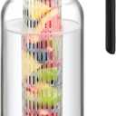 Heavy Duty Mason Jar Fruit Infuser Water Pitcher, Leak-proof Glass Pitcher with Filter Lid, Wide Mouth Glass Jar - 2 Quart