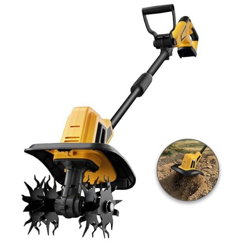 Cordless Garden Tiller Cultivator Compatible with Dewalt 20V MAX Battery, 270 RPM Electric Rototiller, 48 Steel Tines, 8.7" Tilling Width, 6.3" Depth, Rotary Tiller for Lawn/Gardening/Soil(Tool Only)