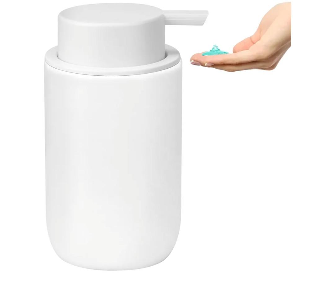 Soap Liquid Dispenser Ceramic with Easy-to-Press Pump Hand Liquid Dispenser (Can't Foam) for Shampoo Bathroom Countertop 13.5 oz