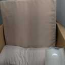 Patio Furniture Cushions Replacement Set of 2, Outdoor Deep Seat Couch Cushion and Backrest Pillow with Waterproof Removable Cover for Sectional Sofa Set, 25.6 x 25.6 Inch, Cream