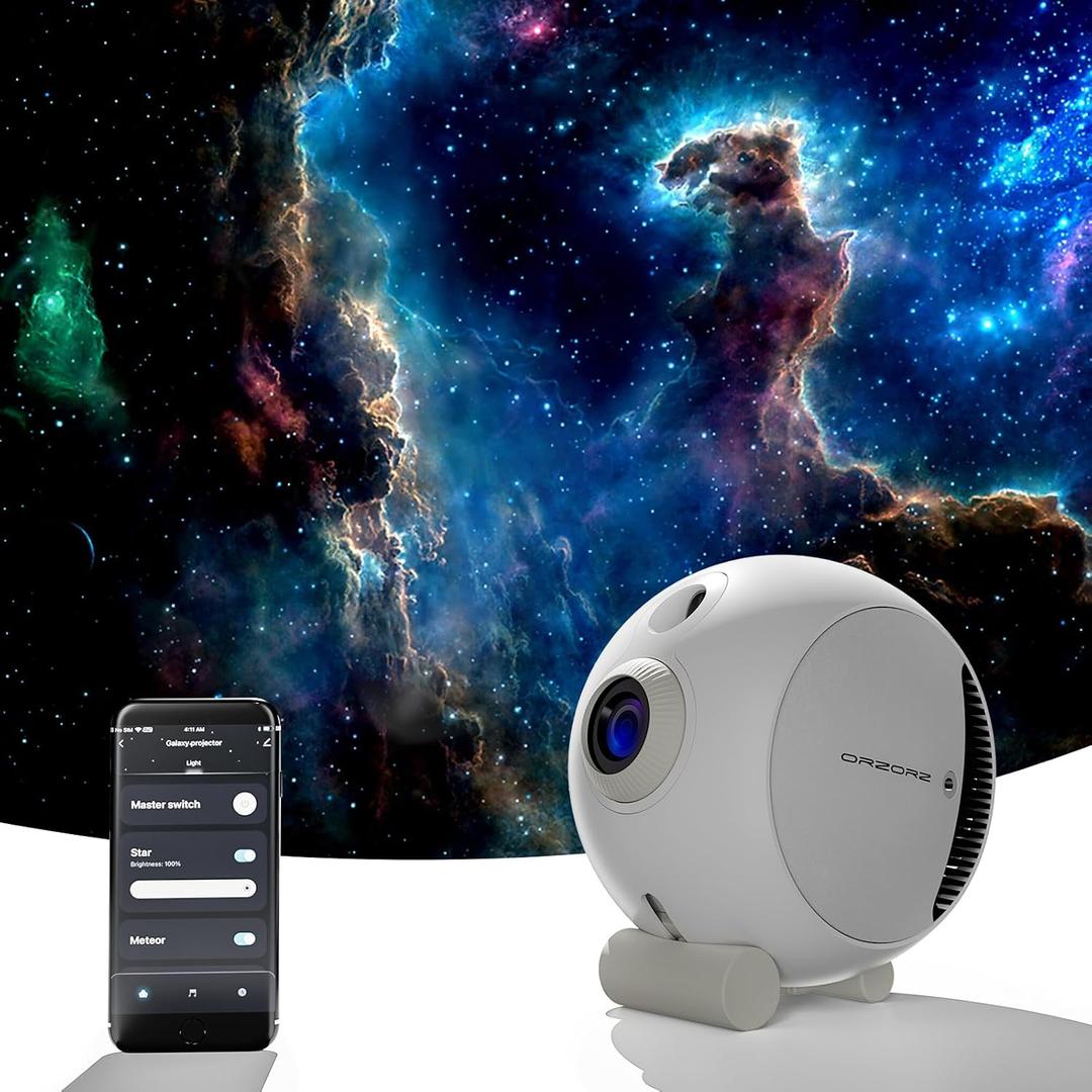 Orzorz Star Projector Plus Galaxy Night Light Home Planetarium Ceiling Projector with App Control Sky Light Bedroom Decor Realistic Starry Nebula Planet Presentation Gift for Adults Kids 
