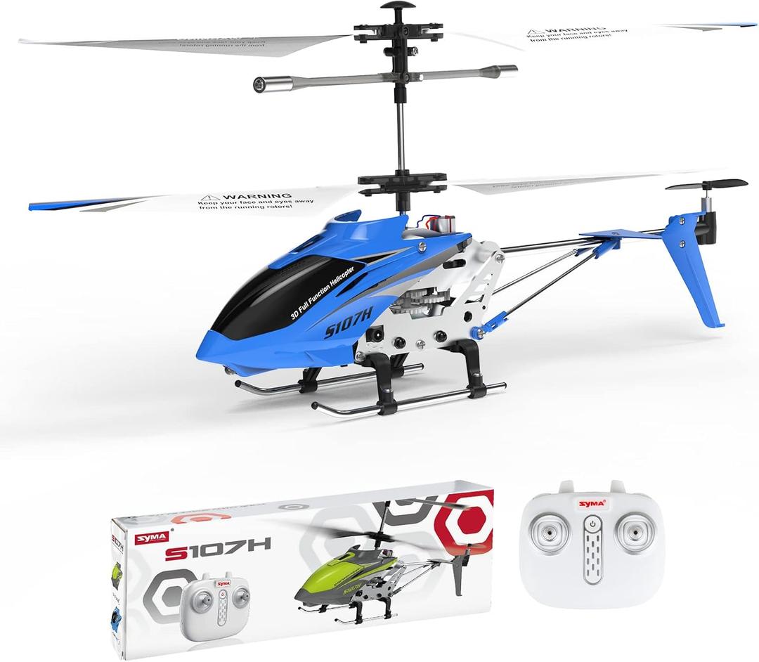 Cheerwing Remote Control Helicopter, SYMA S107H Mini RC Helicopter with Gyro,Altitude Hold, One Key Take Off/Landing for Adults Kids(Blue)