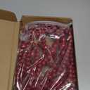 12 Feet Christmas Wooden Beads Garland Round Craft Farmhouse Vintage Wood Bead Garlands for Xmas Decoration Supplies(Dark Red)