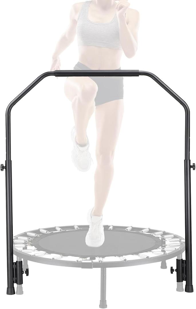 TOBWOLF Trampoline Handle Bar FIT 6 Feet Straight 40" Rebounder Round Fitness Trampolines, (Trampoline Not Included) Mini Trampolines Handle Bar ONLY Fit for Foot Tube Within 2.5CM/0.98IN Dia