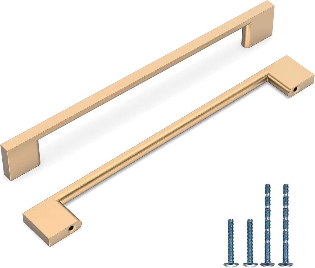 10 Pack 6.3 Inch(160mm) Kitchen Cabinet Handles Champagne Bronze Cabinet Pulls Kitchen Cabinet Hardware Drawer Pulls for Cupboard Wardrobe