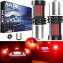 Red 1156 P21W LED Bulb For Brake Light Reversing Light,Canbus Error Free Led Car Stop Light BA15S Bulb For Parking Light,No Hyper Flash 1156 Led Bulb For Tail Light Foglight 2000Lm 21W(2 PCS)