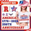 2 x Yungyan 70 Pcs 250th Anniversary Patch Iron on Chenille 4th of July Patriotic USA Liberty Embroidered Patch Flag Independence Day for Hats Backpacks Vests Bags Dog Harnesses