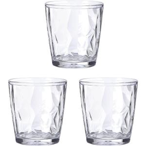 uxcell 7oz Acrylic Drinking Glasses, 3Pcs Plastic Reusable Tumblers Drinkware Unbreakable Water Glasses Cups Stackable & Dishwasher Safe for Home Outdoors Restaurant, Transparent