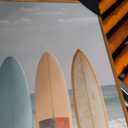 HOURIA 3Pcs Summer Coastal Beach Canvas Wall Art (16"x24"), Summer Tropical Ocean Themed Wall Decor, Vintage Camper Van Boardwalk Surfboard Art Print for Living Room Bedroom Office