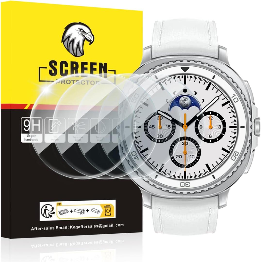 SPGUARD Samsung Galaxy Watch 8 Classic Screen Protector [4 Pack] Tempered Glass for Galaxy Watch 8 Classic 46mm - Anti-Scratch, Bubble-Free, HD Clear Film (Compatible with Samsung Galaxy Watch8 Classic 46mm Only)