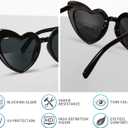 6 Pack Vintage Heart Shaped Sunglasses for Women Sunglasses for Bachelorette Bridesmaid Bridal Birthday Party Wedding (5 Black 1 White)