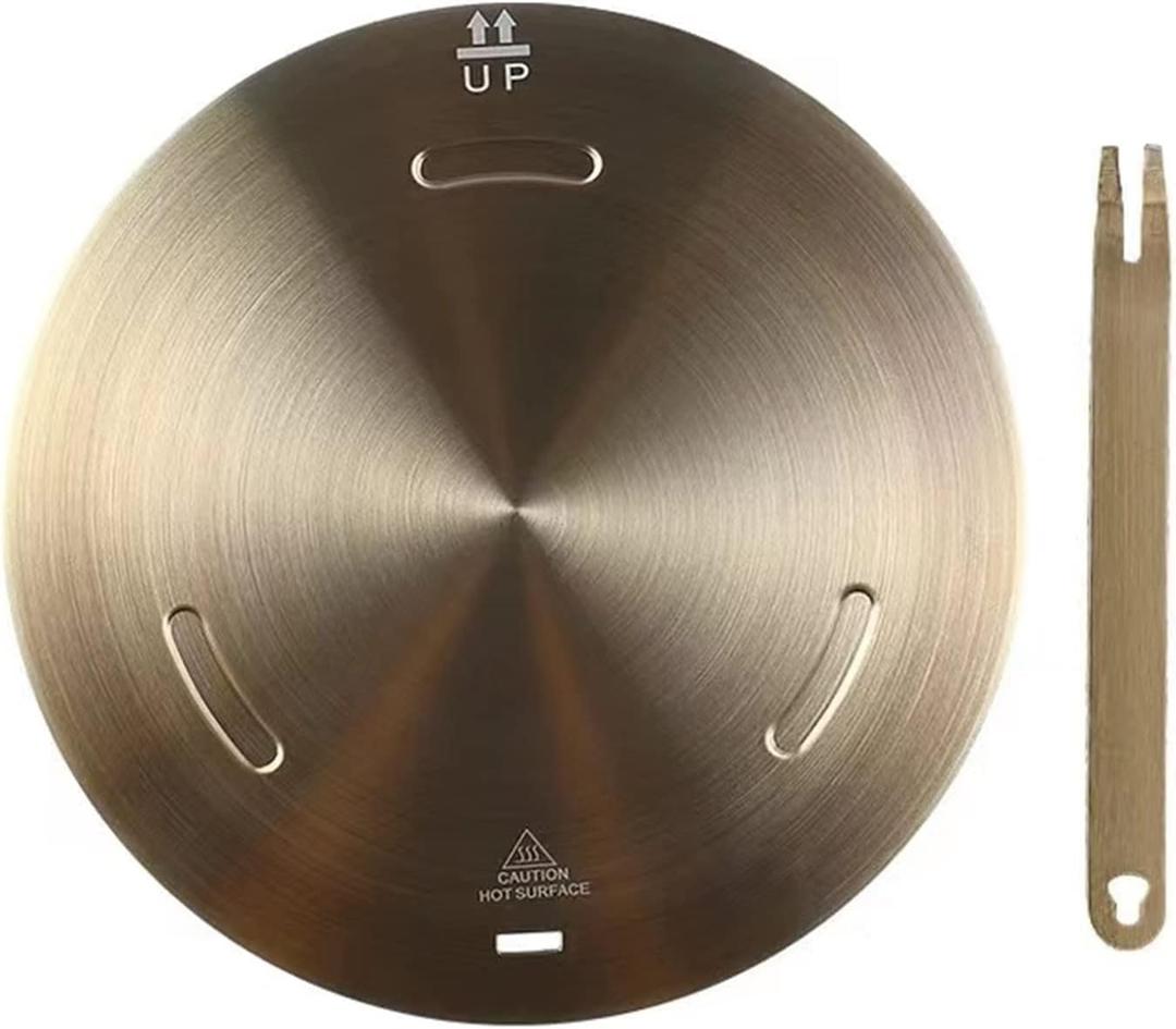 Heat Diffuser Plate for Gas Stove, Beswarmy Induction Cooktop Adapter Plate with Removable Handle, Heat Conduction Induction Plate Adapter 7.9inch (Rose Gold)