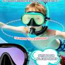 Keary Kids Dry Snorkel Set for Kids 5-16 180 Wide View UV Protection Snorkeling Gear Scuba Diving Mask for Girl Boy Youth