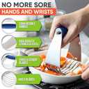 Spring Chef Medium Size Dough Blender For Baking, Dough Cutter Tool, Stainless Steel Puff Pastry Cutter Tool with Soft Grip Handle, Dishwasher Safe Pastry Blender for Easy Mixing - Sapphire