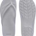 BRONAX Women's Arch Support Flip Flops Thong Sandals  Rubber Beach Pool Cushioned Flat Slides Slippers Orthotic Lightweight Female, Grey, Size 8