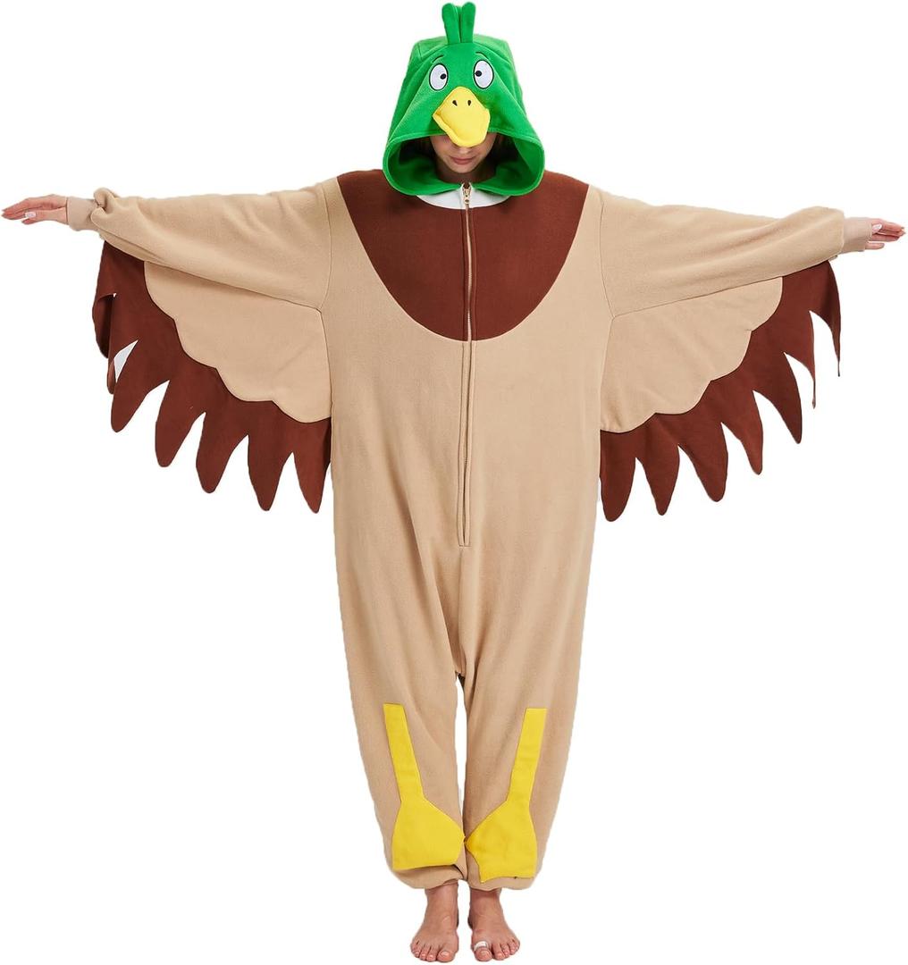 Adult Wild Duck Onesie Pajamas,Wild Duck Costume animal Costume (X-Large)