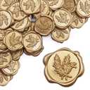 30 Pcs Gold Wax Seal Stickers Self Adhesive Rosemary Gold Envelope Wax Seal Stickers Wedding Vintage Embossed Invitation Envelope Stickers for Christmas Birthday Valentine Bridal Shower Party