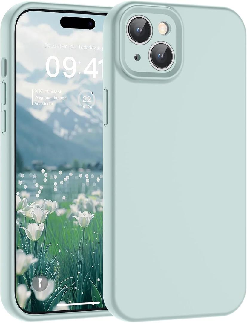 SUPFINE Designed for iPhone 14 Plus Case,Premium Liquid Silicone with [Soft Anti-Scratch Microfiber Lining][Upgraded Camera Protection] Slim Shockproof Phone Case for Men Women Girls,Cloud Blue