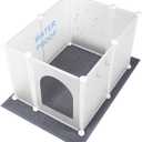 Large Cat Litter Box Cover Enclosure with Waterproof Splash Guard, Litter Mat(L33W23), Row-Hook, DIY Shield, Safe Material, Easy Install & Clean, Privacy Screen for Most Litter Boxes, L27W21H17 in