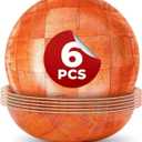 6 Pack Wooden Salad Bowls  7.9"x2" Serving Bowls for Pasta, Fruit & Snacks, Lightweight Wood with Smooth Finish, Easy to Clean & Stack  Great for Home, Parties & Lovely Valentines Gifts for Hosts