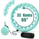 Weighted Fit Hoop Plus Size with Extra Sweat Belt for Adult Weight Loss, 32 Detachable Links Smart Fitness Hoop, Fitness and Massage 2 in 1, Great for Adults and Beginners (Mint Green)