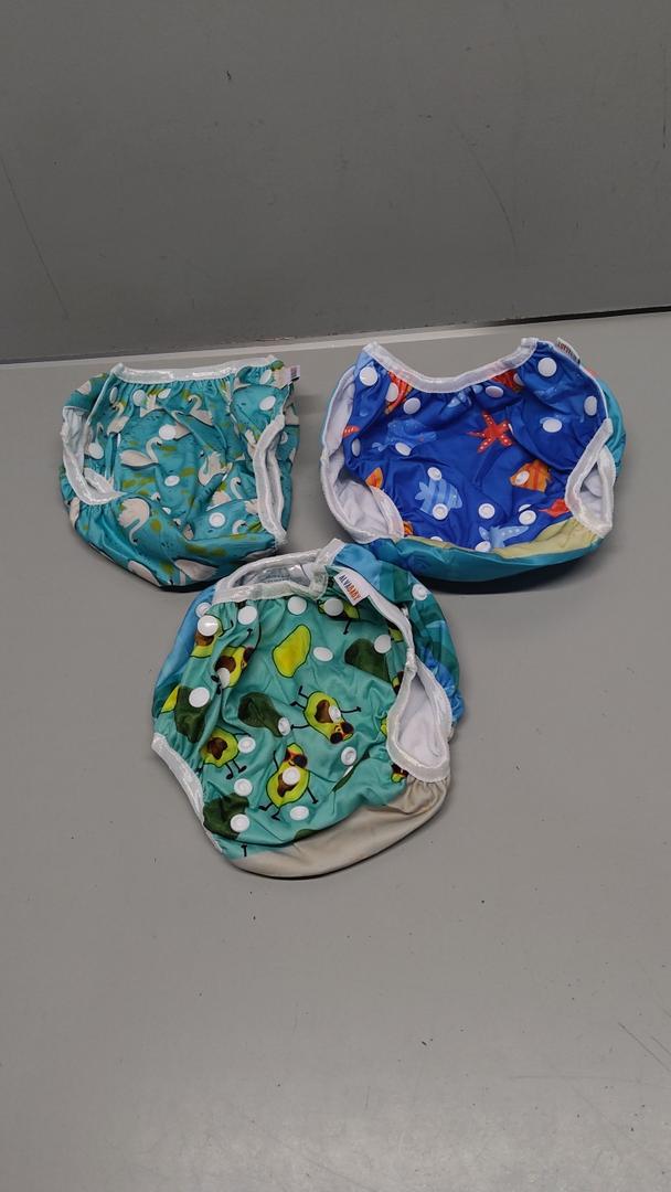 ALVABABY Baby Swim Diapers 3pcs Reuseable Washable & Adjustable for Swimming Lesson