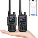 BAOFENG UV-5R Mini Dual Band Ham Radio Handheld, BT APP Programming, Dual PTT, USB-C Charging, 999CH, NOAA FM Aviation Reception, Pocket Walkie Talkie for Outdoor, Emergency, Backup, Grey [2Packs]