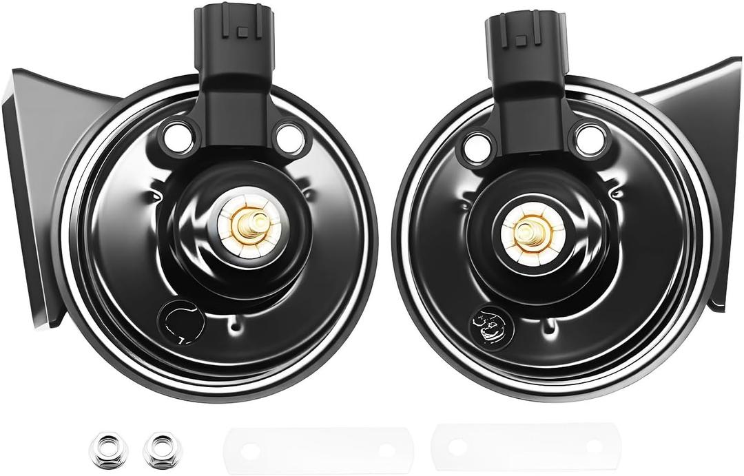 1 Set Car Horn 96610-2D100 Compatible with1995-2017 Accent Azera Creta Grand H200 H300 96610-22400 96610-27200 High/Low Tone Electric Snail Horns 12V Black Horn