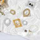Uxcell 10pcs Vintage Resin Picture Frames, Mini Tiny Photo Frame Rectangle Jewelry Display Prop for DIY Table Top Photography Wedding Decor, Gold, 1.5 x 1.2
