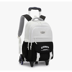 Mildame Rolling Backpack for Girls Boys School Backpack with Wheels Kids Wheeled Bookbag Black Roller Back Pack