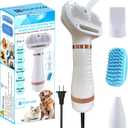 300W Quiet Pet Blow Dryer - Pet Hair Dryer for Small & Medium Dogs and Cats with Removal Comb & Silicone Bath Massage Brush for Home Grooming -Mist/Spray/Steam Brush for Cat & Dog