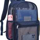 Paxiland Mesh Backpack Lightweight See Through Backpack for Commuting Swimming Travel Beach Outdoor Sports Blue, Large