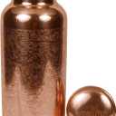 Pure Copper Embossed Water Bottle 17 Oz with Lid Ayurvedic Water Bottle Copper Water Vessel Small Leak Proof Seamless Finish