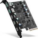 PCIe to USB 3.2/USB 3.1 Gen 2 Card 10Gbps 5-Port (3X USB C -2X USB A) PCI Express Expansion Card PC Internal USB Hub for Windows 10/8/7 Linux and MAC OS 10.8.2 Above