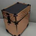 Frenessa Rolling Makeup Train Case 3 in 1 Professional Cosmetic Trolley Large Storage with keys Swivel Wheels Salon Barber Case Traveling Cart Trunk for Make Up Nail Tech - Vintage Rose Gold