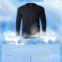 GEMYSE Men's Long Sleeve Shirts Sun Protection Athletic Breathable Moisture Wicking Rash Guard Shirt for Fishing Workout (Black, XXXL)