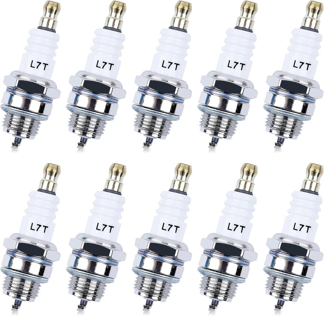 L7T Spark Plug for NGK BPMR7A, 10 Pack Sparkplugs for Champion CJ8 RCJ6Y RCJ7Y & More 2-Stroke Engine, Adofol Spark Plugs for Stihl 017 018 MS170 MS180 MS290 MS310 MS390 029 039 Chainsaw