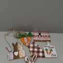 Easter Bunny Tiered Tray Decor, Farmhouse Tiered Tray Decorations, Happy Easter Bunny Carrots Buffalo Plaid Wooden Signs, Spring Rustic Rabbit Decor for Home Table Mantel Church Party