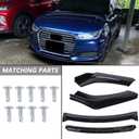4PCS Universal Car Front Bumper Lip Body Kit Splitter Spoiler Diffuser Protector with Adjustable 8"-11" Support Splitter Rods - Gloss Black,Black Tongue