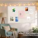 Large Bulletin Board, 48 X 36 inches Felt Board Notice Pin Board, 4' x 3'Cork Board Alternative for Wall, Self-Adhesive Vision Board Mood Board Foldable Photo Board with 30 Pushpin (Oatmeal)