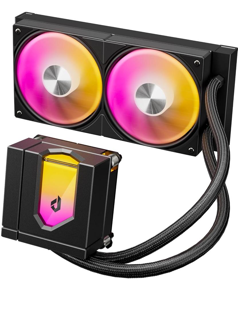 upHere 240mm AIO Liquid CPU Cooler - Intel LGA 1851/1700/2011 & AMD AM5/AM4, Magnetic Pump Cover, 5V ARGB SYNC, All-in-One Cable Mangement, 280W TDP Cooling (Black)