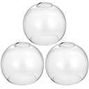 Handblown Clear Glass Globe Shade – 1.65" Fitter Opening – Replacement Lamp Shade for Pendant Lights, Chandeliers, Wall Sconces, Vanity & Ceiling Fixtures (3 Pack)