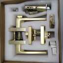 goldenwarm Exterior Door Lock Set Gold Front Door Lock Set, Heavy Duty Zinc-alloyed Front Door Handle and Deadbolt Set (1 Pack)