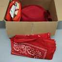 Xtinmee 48 Pcs Kids Cowboy Party Favor with Cowboy Hats Inflatable Stick Horses Bandanas Heart Glasses for Kid Costume(Red)